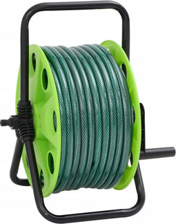 vidaXL - Slanghaspel - met - slangkoppelset - 0,75" - 20 - m - vrijstaand - PVC - groen