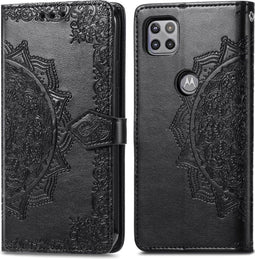 iMoshion Hoesje Geschikt voor Motorola Moto G 5G Hoesje Met Pasjeshouder - iMoshion Mandala Bookcase - Zwart