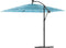 vidaXL - Parasol - met - stalen - paal - 246x246x230 - cm - blauw