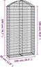 vidaXL - Schanskorf - gewelfd - 100x30x180/200 - cm - gegalvaniseerd - ijzer