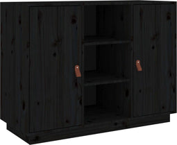 vidaXL - Dressoir - 100x40x75 - cm - massief - grenenhout - zwart
