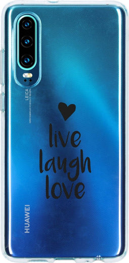 Hoesje Geschikt voor Huawei P30 Hoesje Siliconen - Design Backcover siliconen - Meerkleurig / Live Laugh Love