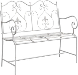 vidaXL - Tuinbank - met - Strak - Ontwerp - Wit - 104 - cm - Staal