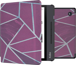 imoshion E-reader Hoesje - Geschikt voor Kobo Libra H2O - Design Slim Hard Case Sleepcover Bookcase met stand - Bordeaux Graphic
