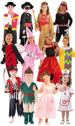 12 stuks: Jongen/meisje Kinderkostuum 12 assorti - 3-4, 4-6 en 7-9 jaar