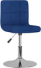vidaXL - Eetkamerstoel - draaibaar - stof - blauw