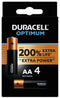 Duracell Optimum - AA-batterijen - Tot 200% langere levensduur - Multi-color (4 stuks)
