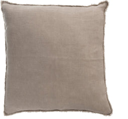 J-Line kussen Stonewashed - linnen - lichtbruin