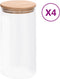 vidaXL - Opbergpotten - met - bamboe - deksels - 4 - st - 1200 - ml - glas