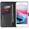 Selencia iPhone 8 Plus / 7 Plus - Echt Lederen Bookcase - 3 Pashouders - Zwart