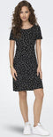 ONLBERA BACK LACE UP - Jurk - Korte mouwen - Loose fit - Lace-up detail op de rug - Stretchy stof - Lengte 88 cm