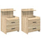 Nachtkastjes 2 st met 2 lades 40x36,5x62 cm sonoma eikenkleurig