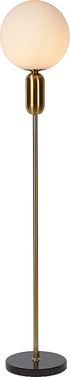 Atmooz - Vloerlamp Eden - Staande Lamp - Stalamp - Woonkamer - Goud Brons en Zwart marmer en Wit glas - Hoogte 165cm - Glas en Metaal