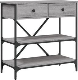 vidaXL - Wandtafel - 75x34,5x75 - cm - bewerkt - hout - grijs - sonoma - eikenkleurig