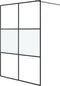 vidaXL - Inloopdouchewand - 140x195 - cm - halfmat - ESG-glas - zwart