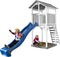 AXI Beach Tower Speeltoestel in Grijs/Wit - Speeltoren met Zandbak en Blauwe Glijbaan - FSC hout - Speelhuis op palen voor de tuin