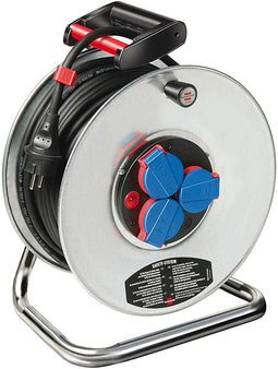 Brennenstuhl H05RR-F 3G1,5 - Kabelhaspel 25 m met 3 stopcontacten - Zwart