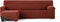 Hoes voor chaise longue met korte armleuning links Eysa JAZ Donkerrood 120 x 120 x 360 cm