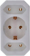 Multistekker 2x Euro en 1x beveiligingscontact wit verticaal