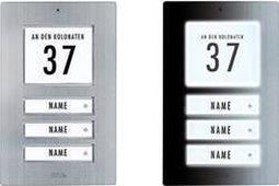 m-e modern-electronics 41067 Belplaat Met adresveld, Met naambord Driegezinswoning RVS 12 V/1 A