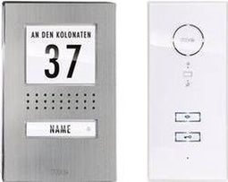 m-e modern-electronics 41137 Complete set voor Deurintercom Kabelgebonden Eengezinswoning RVS, Wit