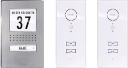 m-e modern-electronics 41139 Complete set voor Deurintercom Kabelgebonden Eengezinswoning RVS, Wit