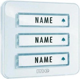 m-e modern-electronics KTA-3 W Belplaat Met naambord 3-voudig Wit 12 V/1 A