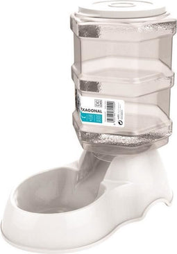 M-PETS Zeshoekige kroketdispenser - 3500 ml - Wit - voor honden