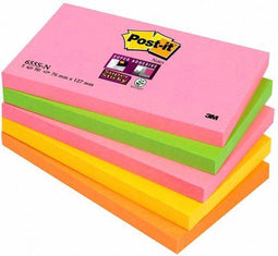 M Post-it memoblok 655-sn Super Sticky 127x76mm Neon kleur