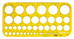 M&R - Sjabloon m+r cirkels 1-36mm transparant geel | 10 stuks