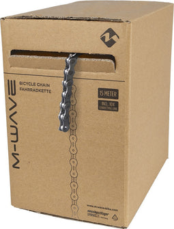 M-Wave Ketting single speed 1/2x1/8, grijs/bruin. 15m op rol, incl 10 verbindingsschakels