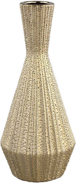 PTMD Cindia Ronde Bloempot - H35 x Ø15 cm - Keramiek - Goud