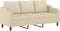vidaXL - Driezitsbank - 180 - cm - stof - crèmekleurig