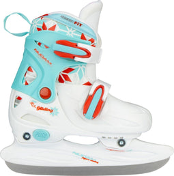 Nijdam Twist & Twirl - Kunstschaatsen - Verstelbaar - Wit/Blauw