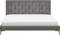 LIMOUX - Tweepersoonsbed - Grijs - 180 x 200 cm - Fluweel