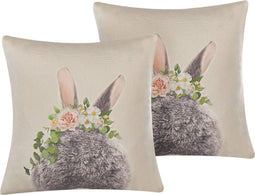 FATSIA - Sierkussen set van 2 - Grijs - 45 x 45 cm - Katoen