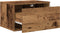 vidaXL - Nachtkastje - met - LED - Wandmontage - Oude - Hout - 50x36x30 - cm