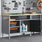 vidaXL - Werkbank - met - Vergrendelbare - Deur - Zwart - 100x55x85 - cm - Staal