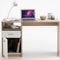 FMD Bureau met 1 lade 123x50x76,5 cm eikenkleurig en wit