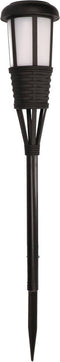 Solar tuinfakkel/tuinlamp zwart op zonne-energie 61 cm - Prikspots tuinverlichting
