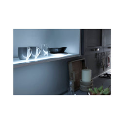 LED wandrek Parijs - glazen plank 562 mm - sensor 4000 K 12 V 7,5 W aluminium roestvrij staal