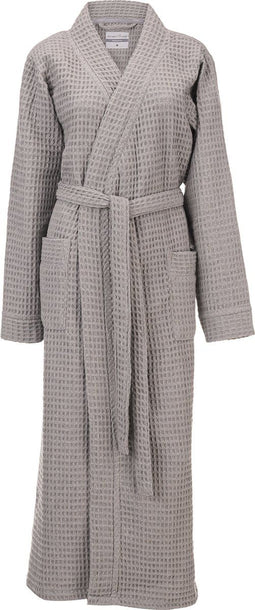 Heckettlane Badjas Wafel - Ochtendjas Unisex - 65% Gerecycled Katoen - Grijs (L)