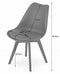 Eetkamerstoel beige - 2 stuks - 82x49 cm - beukenhouten poten