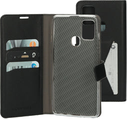 Mobiparts Classic Wallet Case - Samsung Galaxy A21s (2020) - Ruimte voor pasjes - Zwart