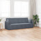 vidaXL - Ligbed/Bank - 2-in-1 - Donkergrijs - 213x144x60 - cm - Fluweel