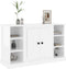 vidaXL - Dressoir - 100x35,5x60 - cm - bewerkt - hout - hoogglans - wit