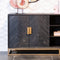 Richmond Interiors Dressoir Blackbone brass 4-deuren + open vak (Black rustic)