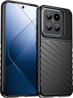 iMoshion Hoesje Geschikt voor Xiaomi 14 Hoesje Siliconen - iMoshion Thunder Backcover - Zwart