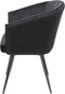 Furnicher - BEN Draaibare Eetkamerstoel - Fluwelen bekleding - Modern design - Stalen frame - Zwart fluweel - Zwarte poten