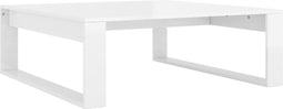 vidaXL - Salontafel - 100x100x35 - cm - bewerkt - hout - hoogglans - wit